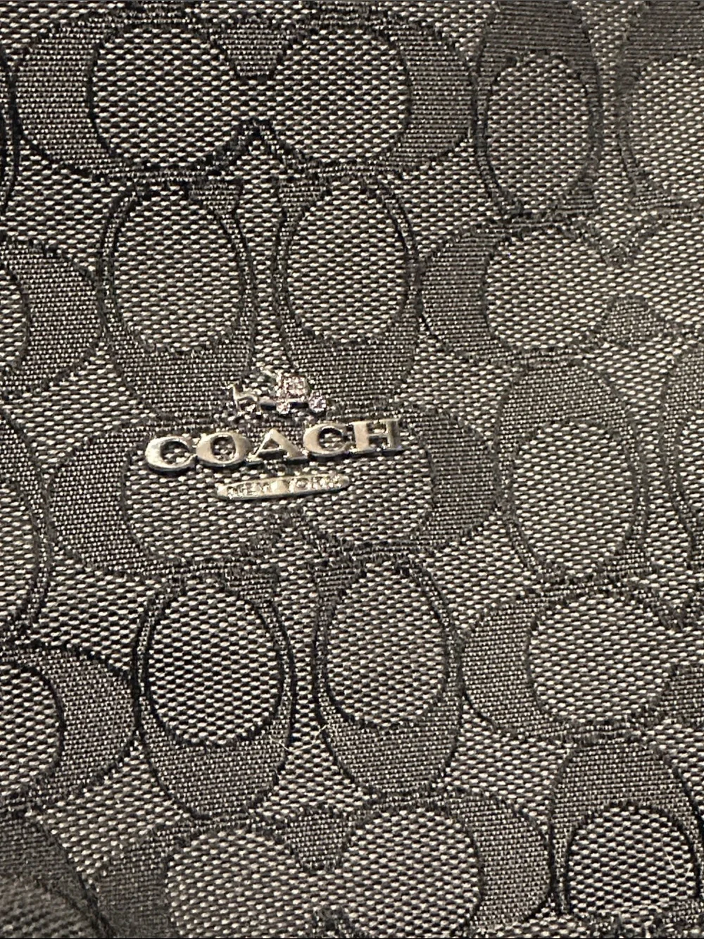 Coach Black Signature Jacquard Shoulder Bag